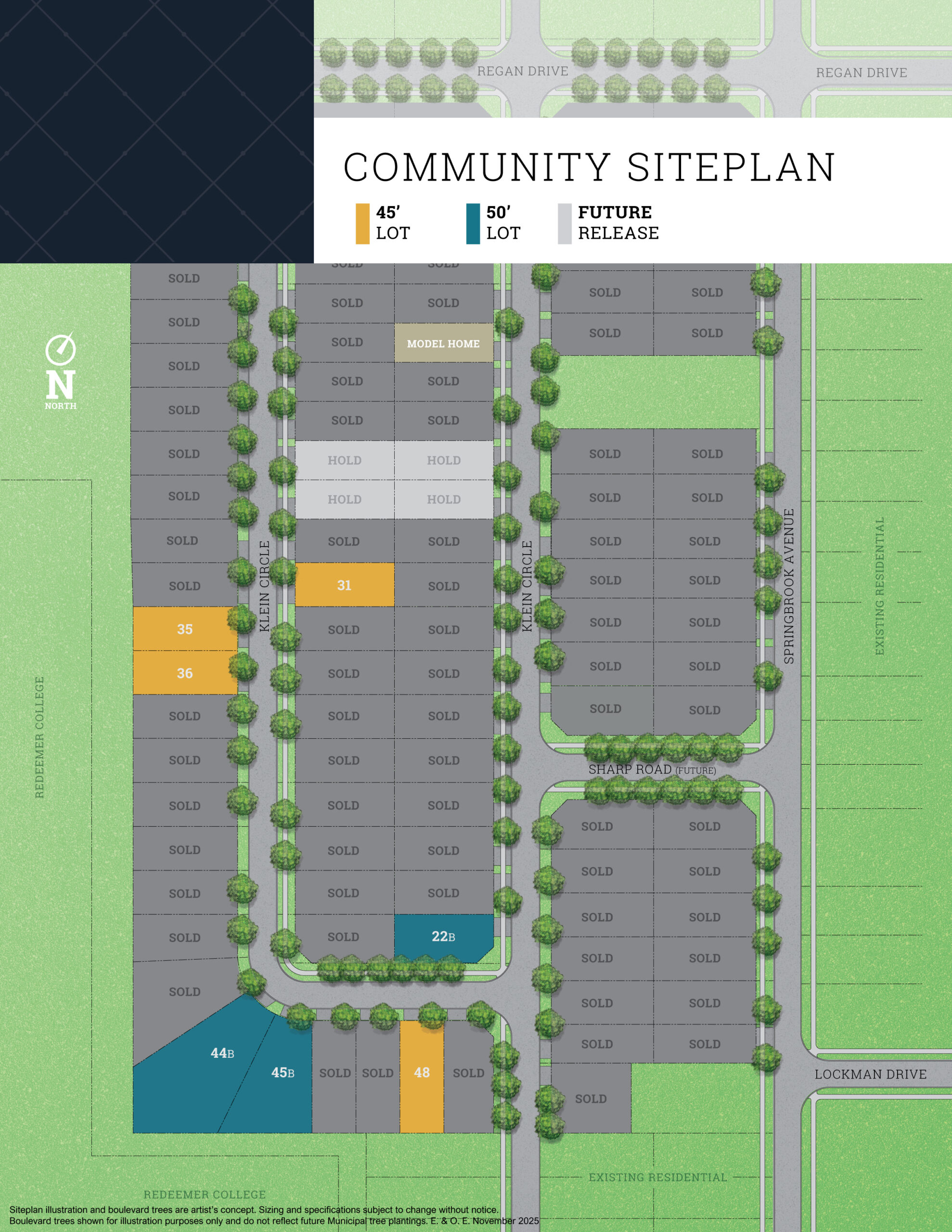 Heritage Gate siteplan, all lots sold